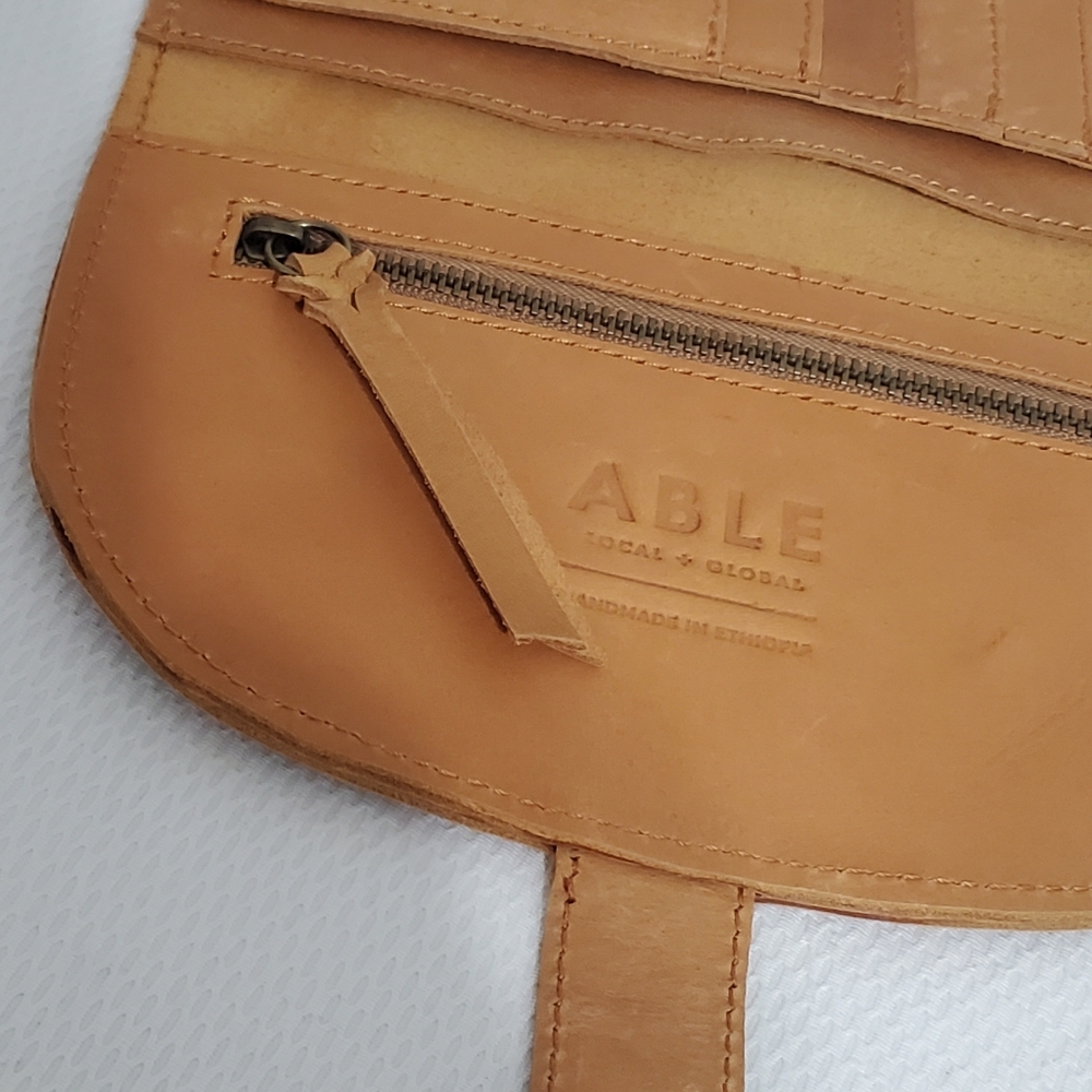 ABLE Marisol Crescent Shape Wallet Tan Leather - Picture 5 of 7